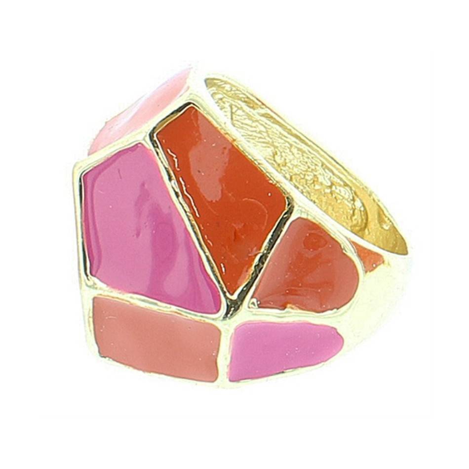 ANILLO BAÑO DORADO METAL ESMALTE