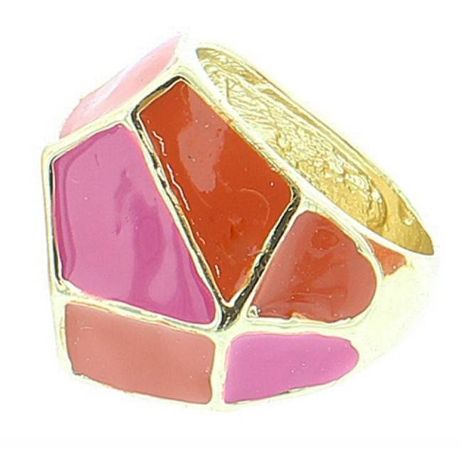 ANILLO BAÑO DORADO METAL ESMALTE