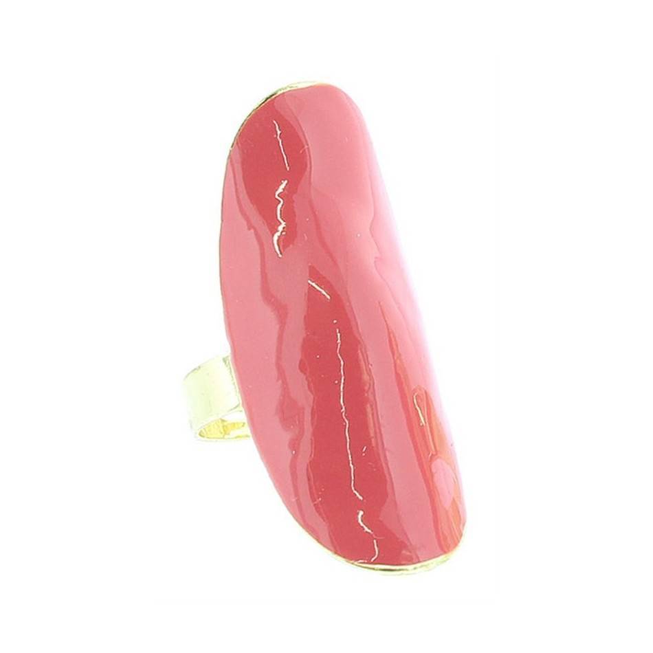 ENAMEL METAL GOLD-PLATED RING