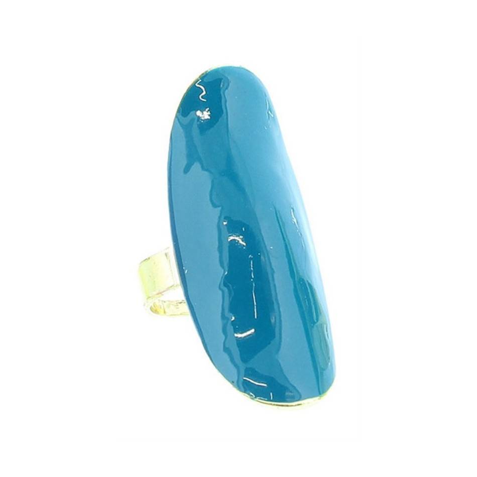 ENAMEL METAL GOLD-PLATED RING