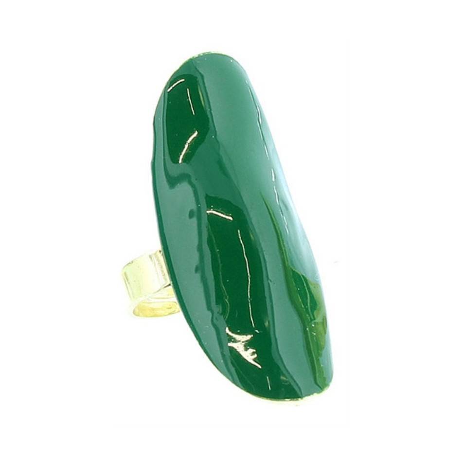 ENAMEL METAL GOLD-PLATED RING