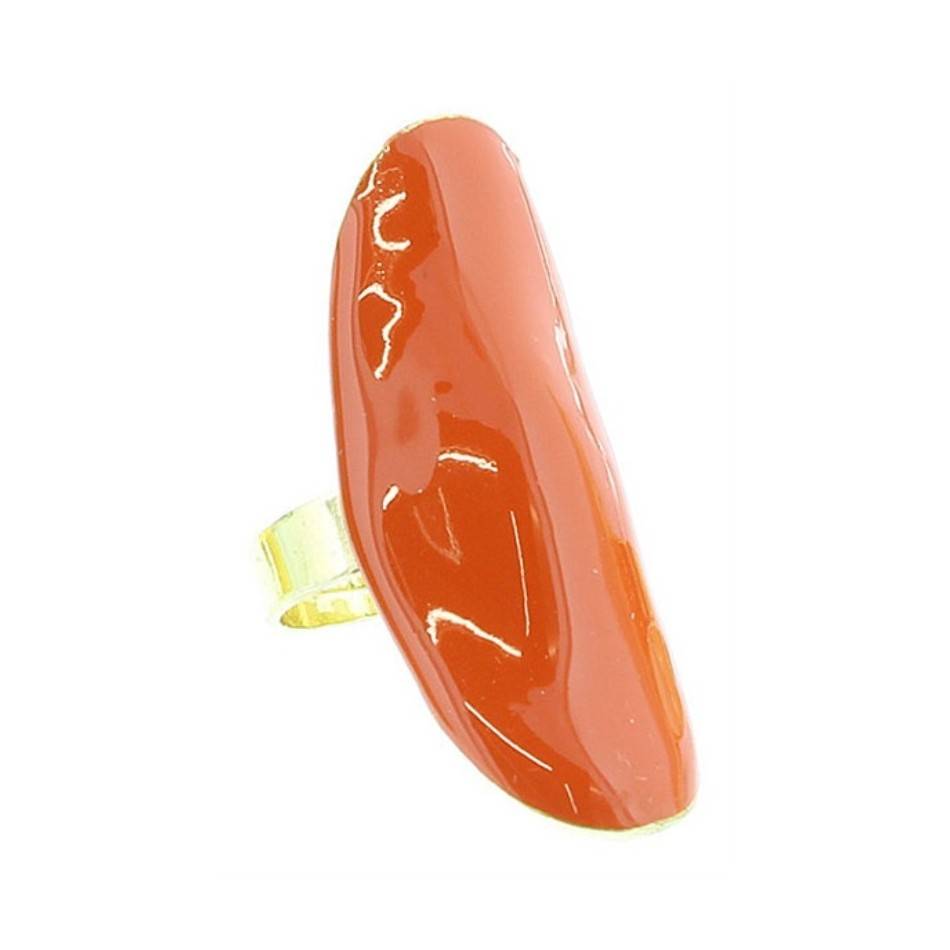 ENAMEL METAL GOLD-PLATED RING