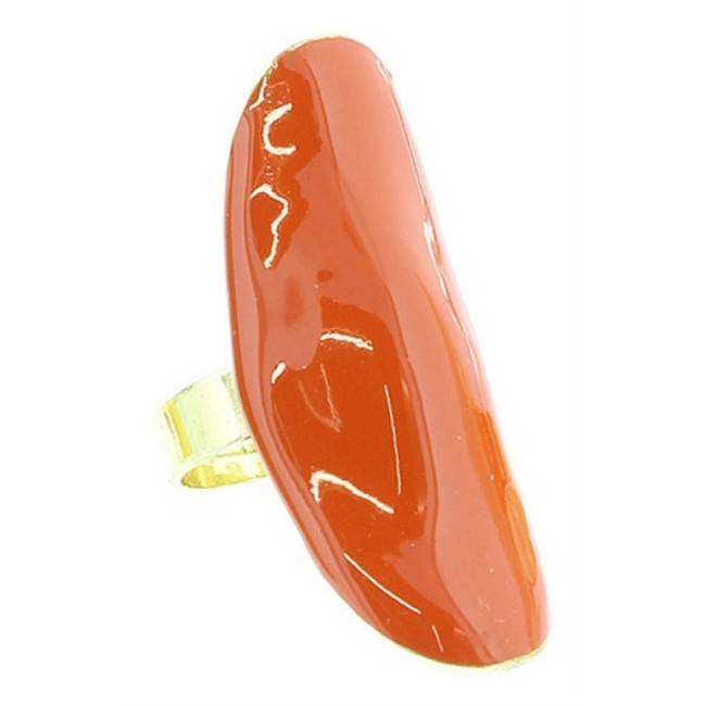 ENAMEL METAL GOLD-PLATED RING