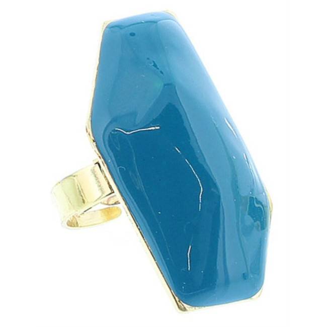 ENAMEL METAL GOLD-PLATED RING