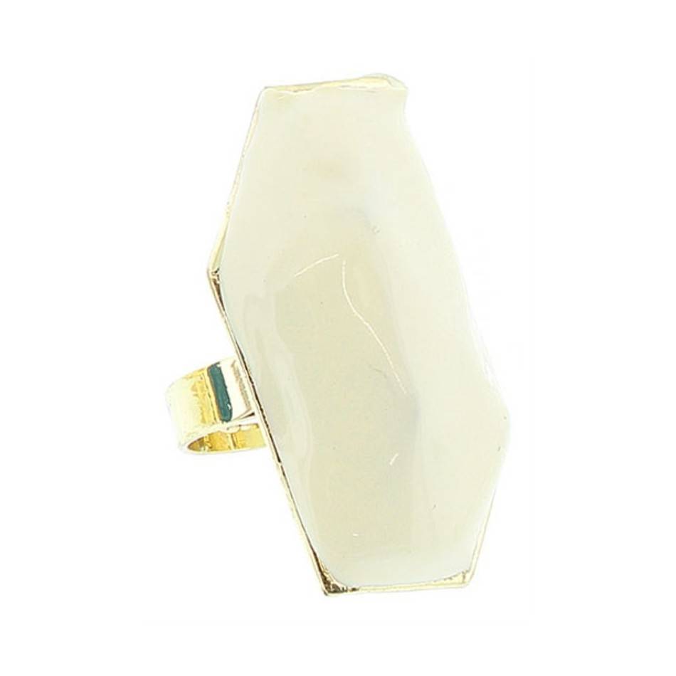 ENAMEL METAL GOLD-PLATED RING