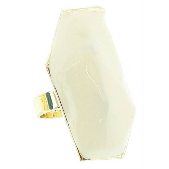ENAMEL METAL GOLD-PLATED RING