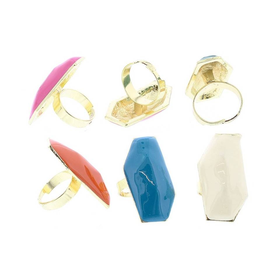ANILLO BAÑO DORADO METAL ESMALTE