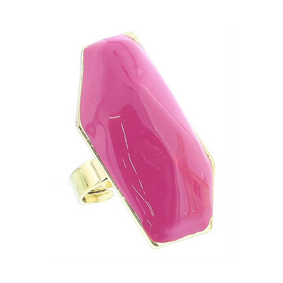 ENAMEL METAL GOLD-PLATED RING