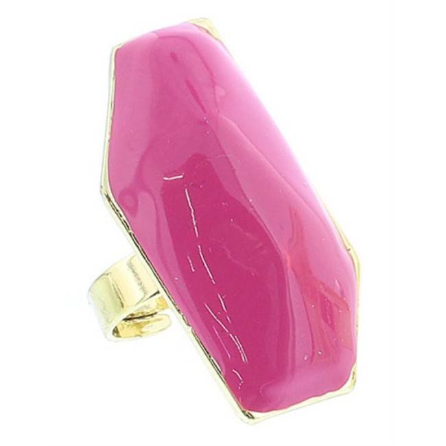 ENAMEL METAL GOLD-PLATED RING