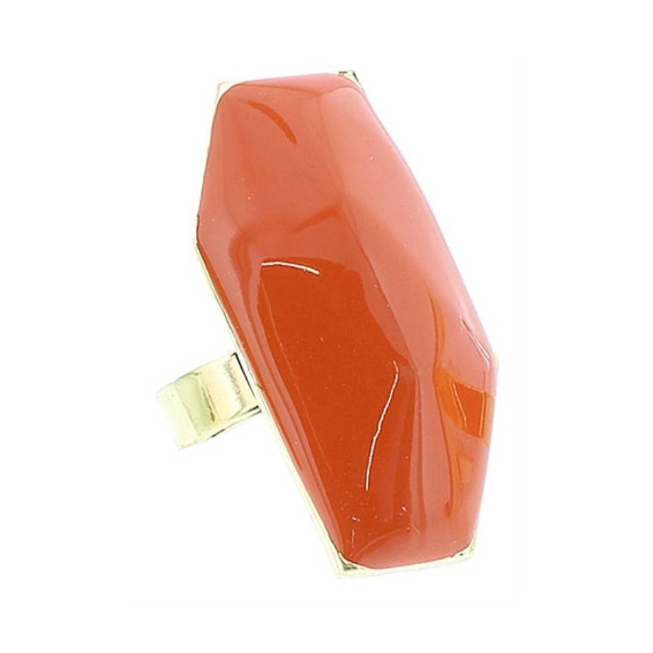 ENAMEL METAL GOLD-PLATED RING