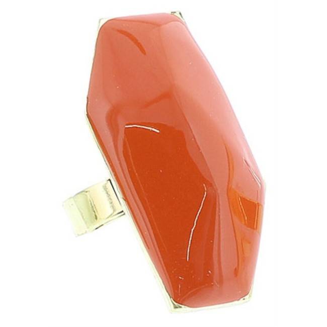 ENAMEL METAL GOLD-PLATED RING
