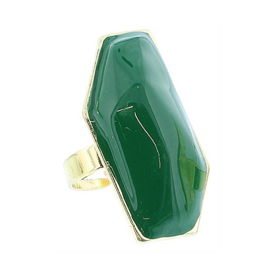 ENAMEL METAL GOLD-PLATED RING