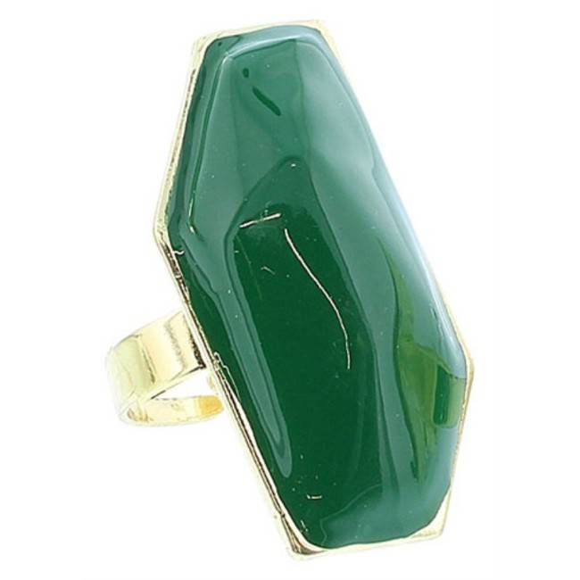ENAMEL METAL GOLD-PLATED RING
