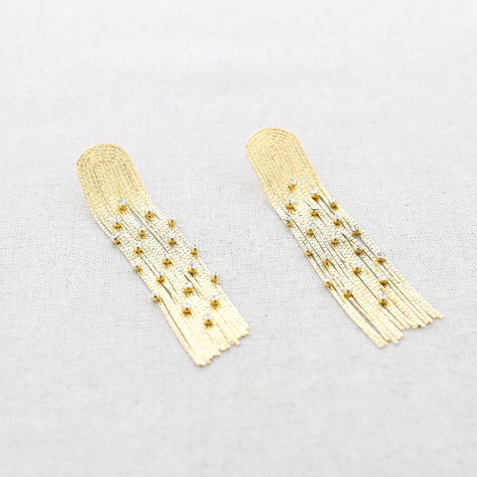 PENDIENTES ACERO FLECO CRISTALES