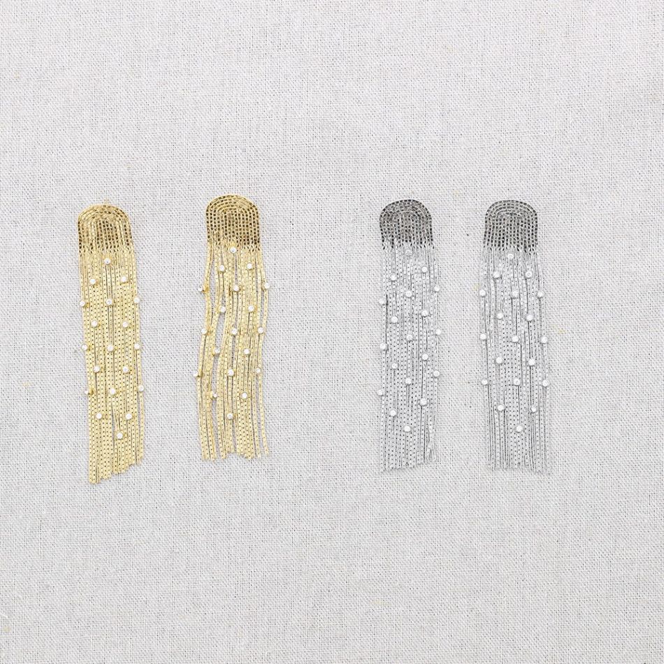 PENDIENTES ACERO FLECO CRISTALES