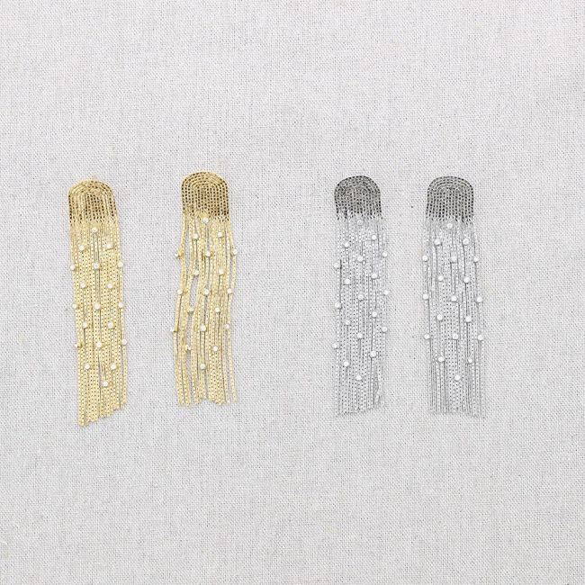 PENDIENTES ACERO FLECO CRISTALES