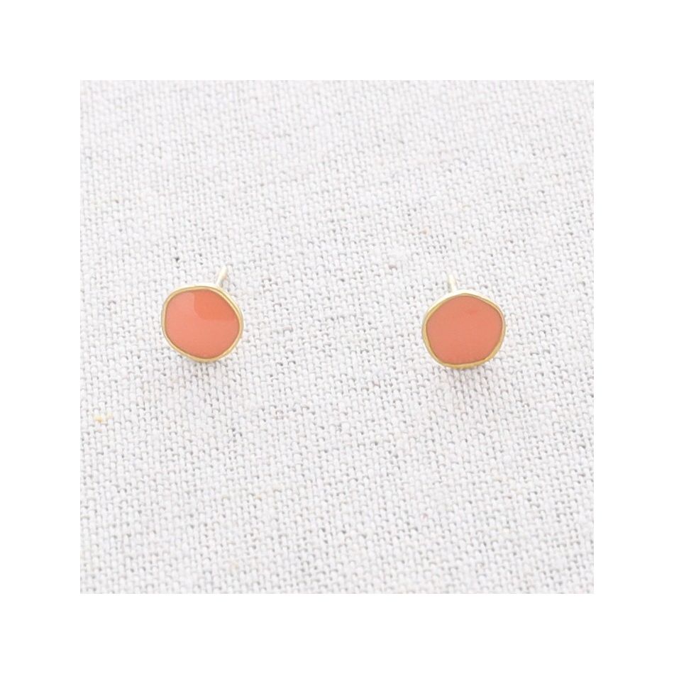 STEEL ENAMEL STUD EARRINGS
