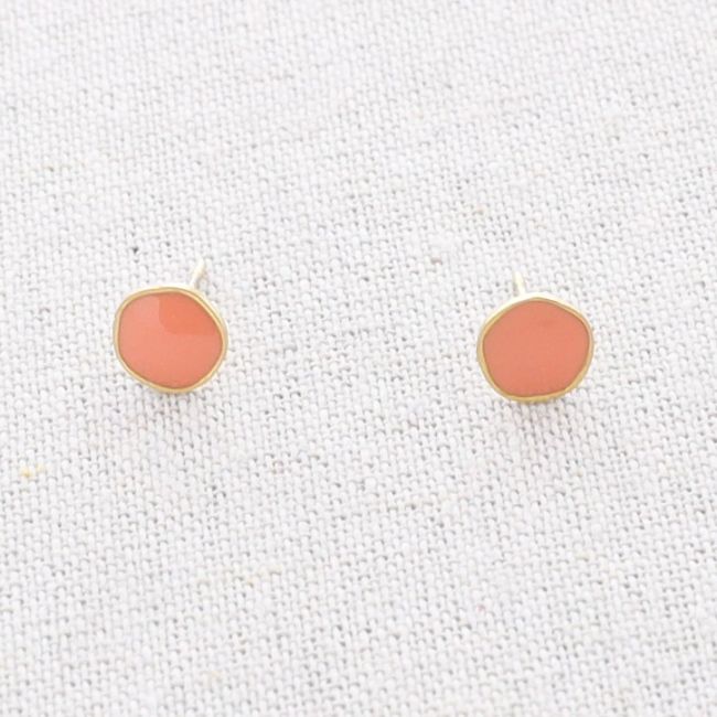 STEEL ENAMEL STUD EARRINGS