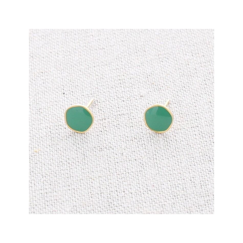 STEEL ENAMEL STUD EARRINGS