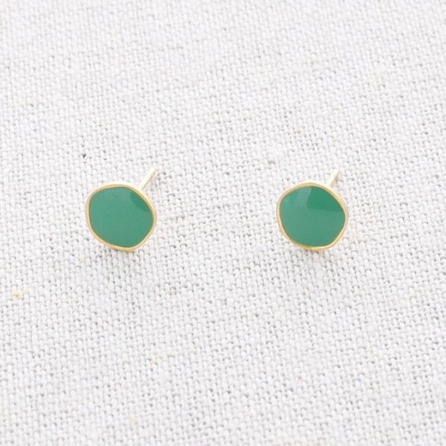 STEEL ENAMEL STUD EARRINGS