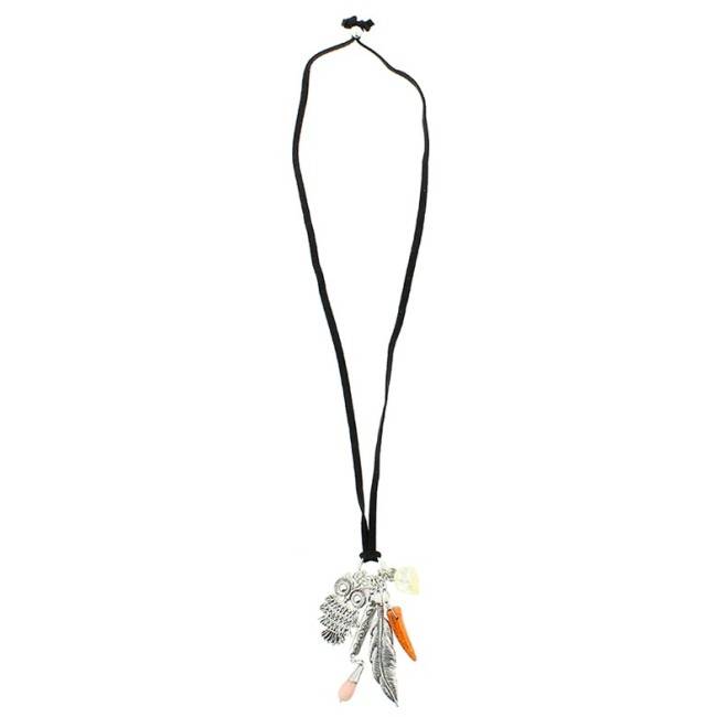COLLAR LARGO COLG. METAL PIEDRAS