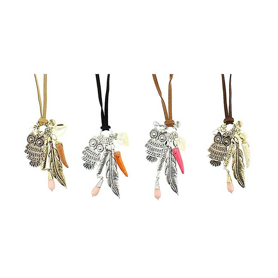 COLLAR LARGO COLG. METAL PIEDRAS
