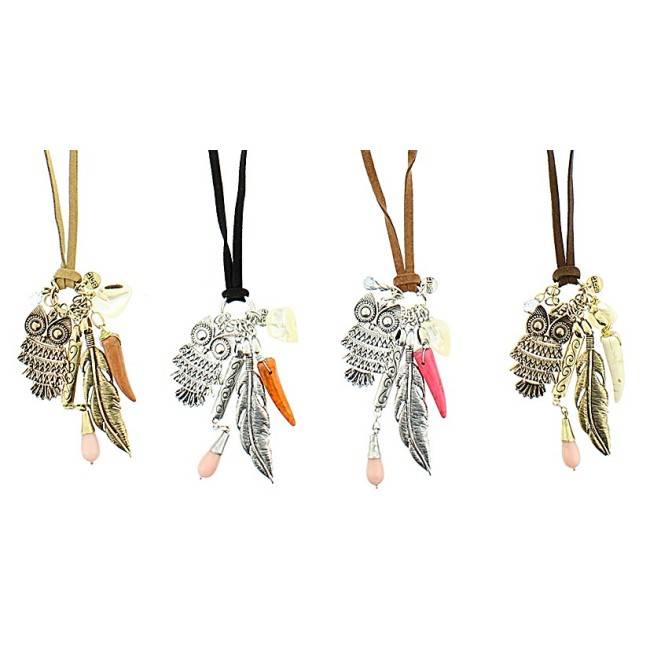 COLLAR LARGO COLG. METAL PIEDRAS