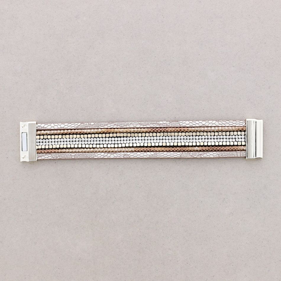STRIPS BRACELET WITH MAGNET CLOSURE