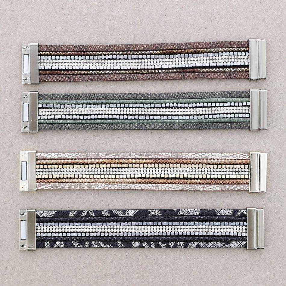 STRIPS BRACELET WITH MAGNET CLOSURE
