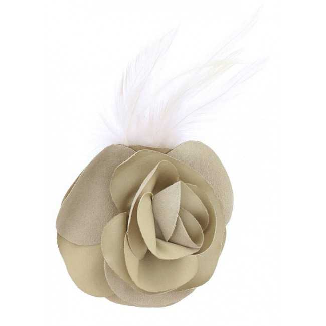 DOUBLE USE FLOWER FEATHERS BROOCH 16CM