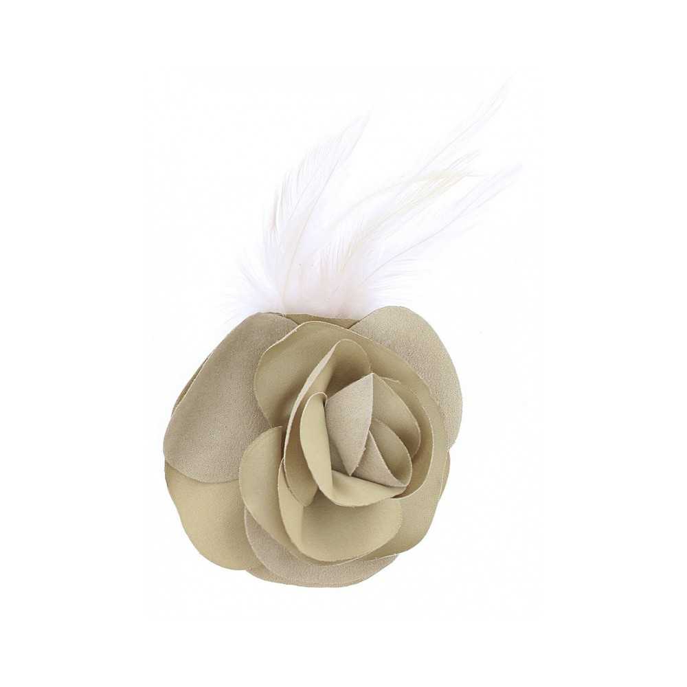 DOUBLE USE FLOWER FEATHERS BROOCH 16CM