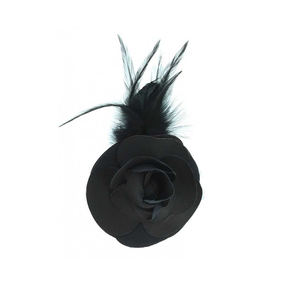 DOUBLE USE FLOWER FEATHERS BROOCH 16CM