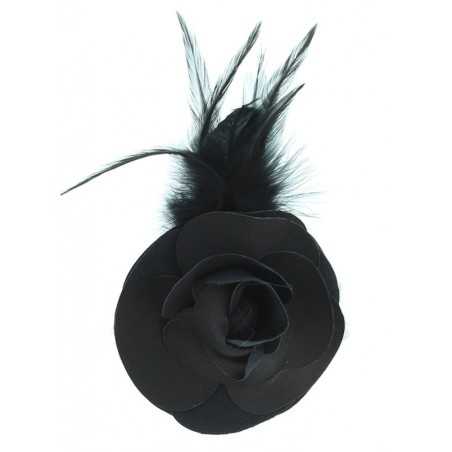 DOUBLE USE FLOWER FEATHERS BROOCH 16CM