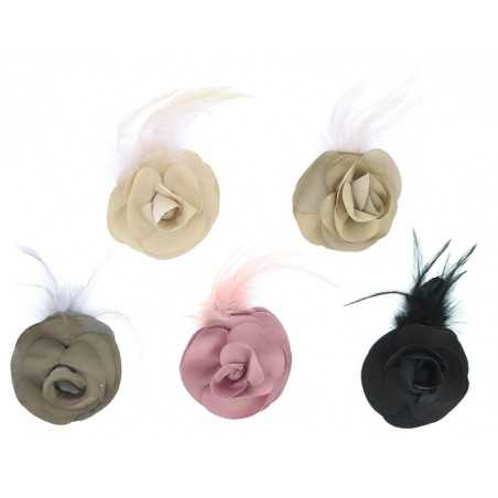 DOUBLE USE FLOWER FEATHERS BROOCH 16CM