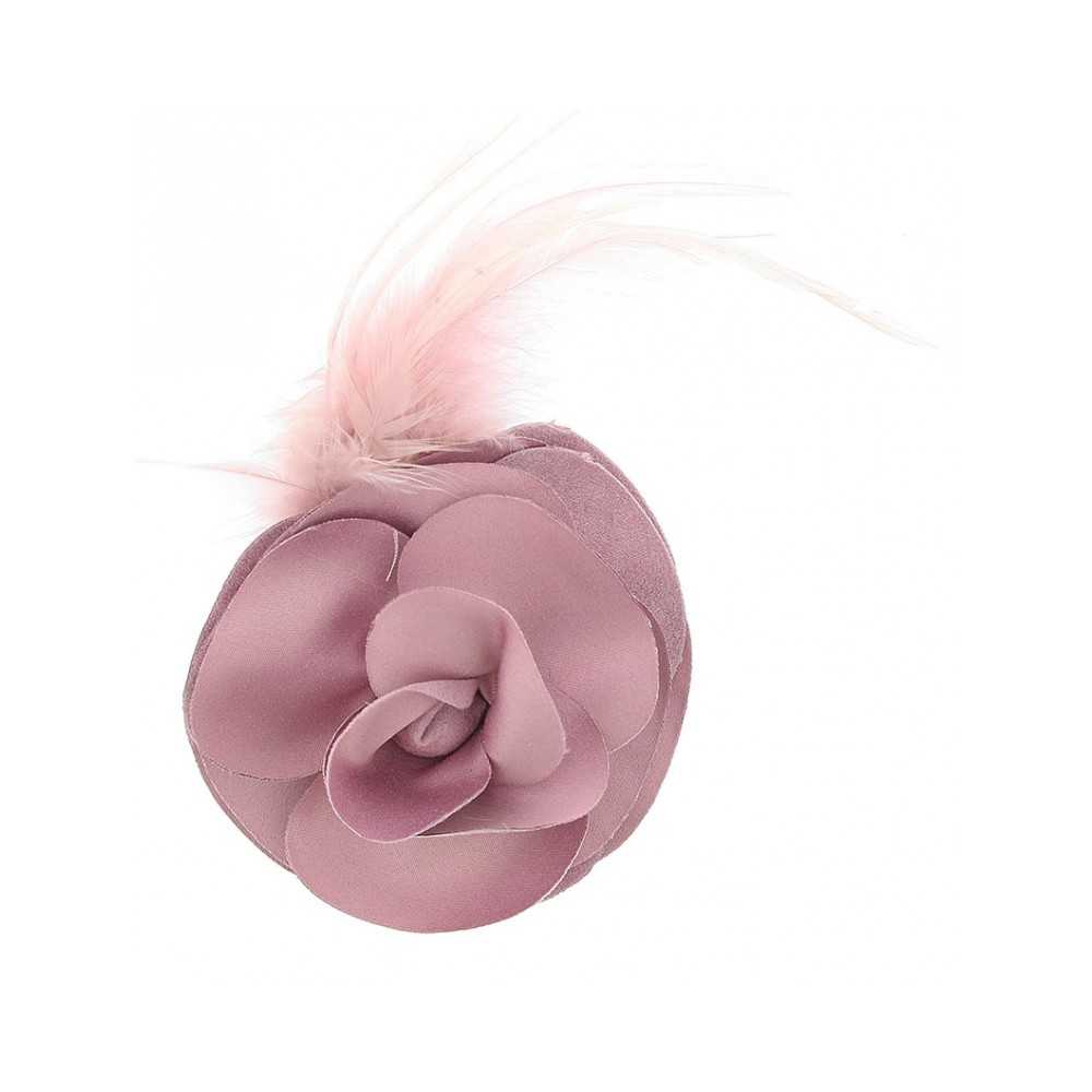 DOUBLE USE FLOWER FEATHERS BROOCH 16CM