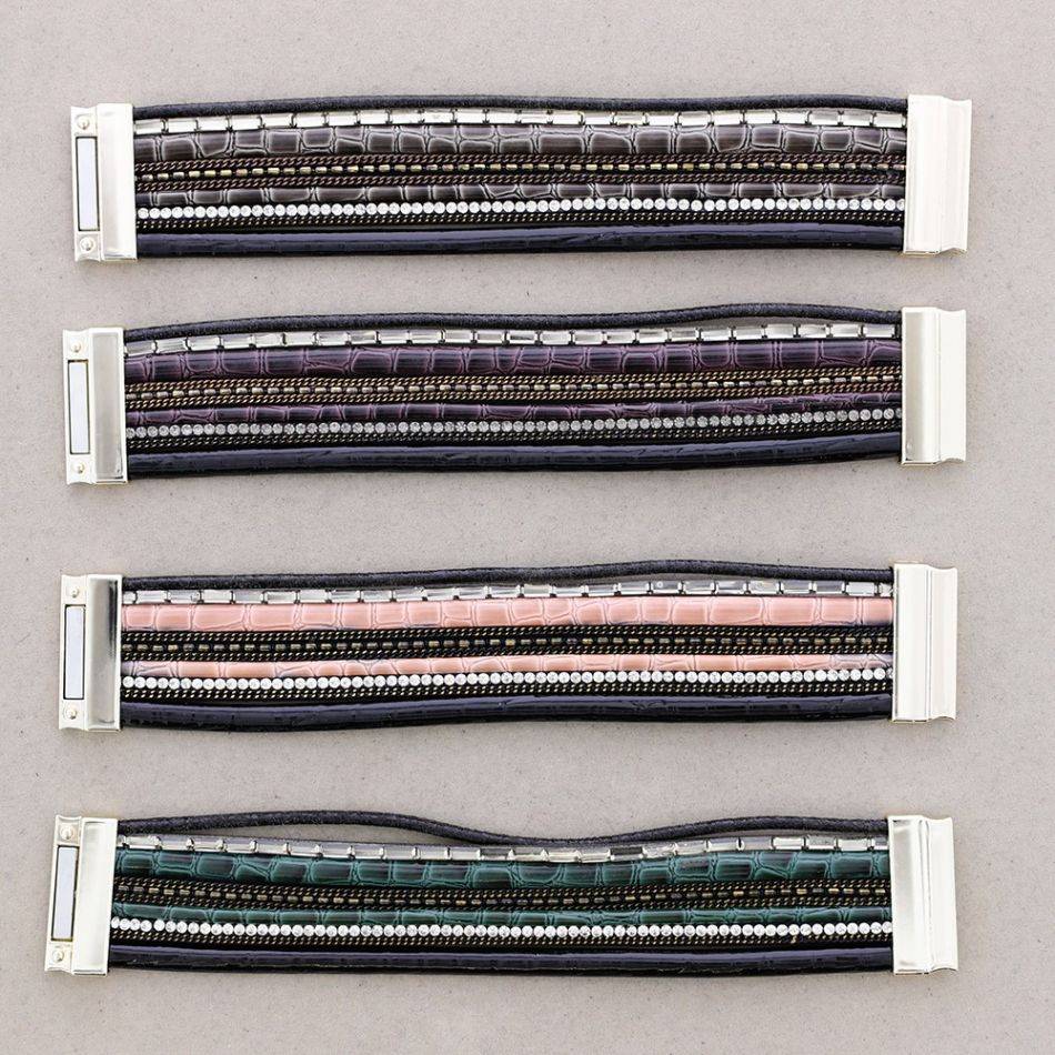 STRIPS BRACELET WITH MAGNET CLOSURE