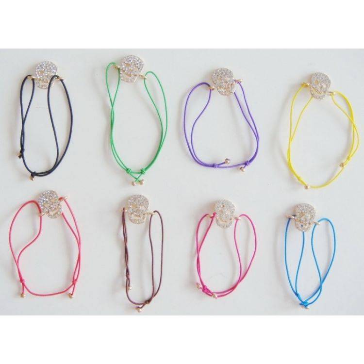 PULSERA GOMITA CUENTA METAL CRISTALES