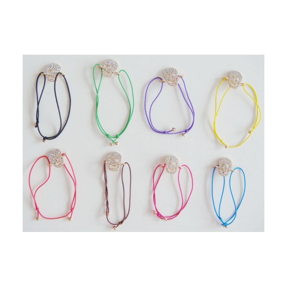 PULSERA GOMITA CUENTA METAL CRISTALES