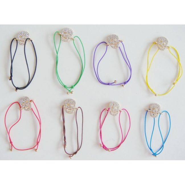 PULSERA GOMITA CUENTA METAL CRISTALES