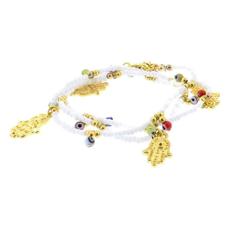 PULSERA CUENTAS OJO TURCO METAL