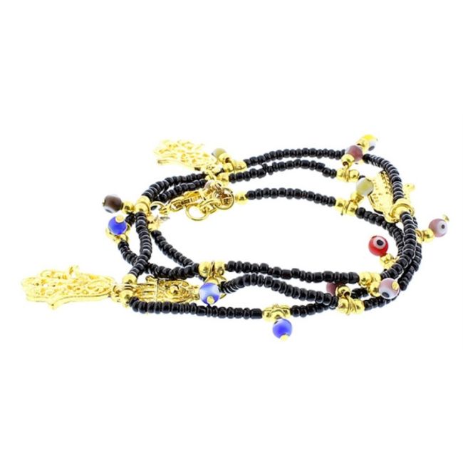 PULSERA CUENTAS OJO TURCO METAL