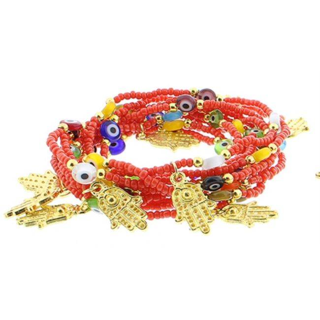 PULSERA CUENTAS OJO TURCO METAL