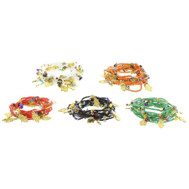 PULSERA CUENTAS OJO TURCO METAL