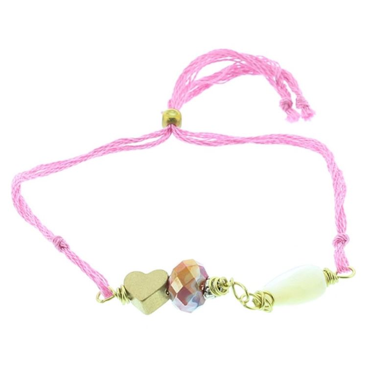 PULSERA CORDÓN CUENTAS METAL PIEDRAS