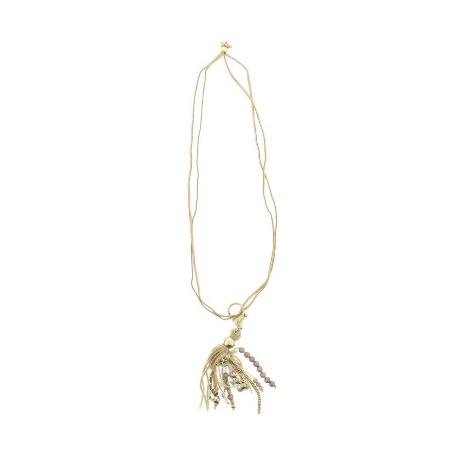 COLLAR LARGO COLG. METAL LANA