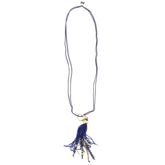 COLLAR LARGO COLG. METAL LANA