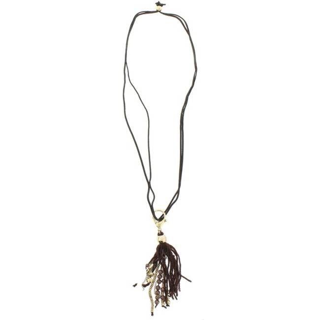 LONG PENDANT NECKLACE METAL WOOL