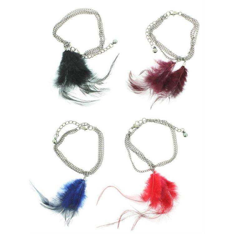 PULSERA CADENA PLUMAS 2