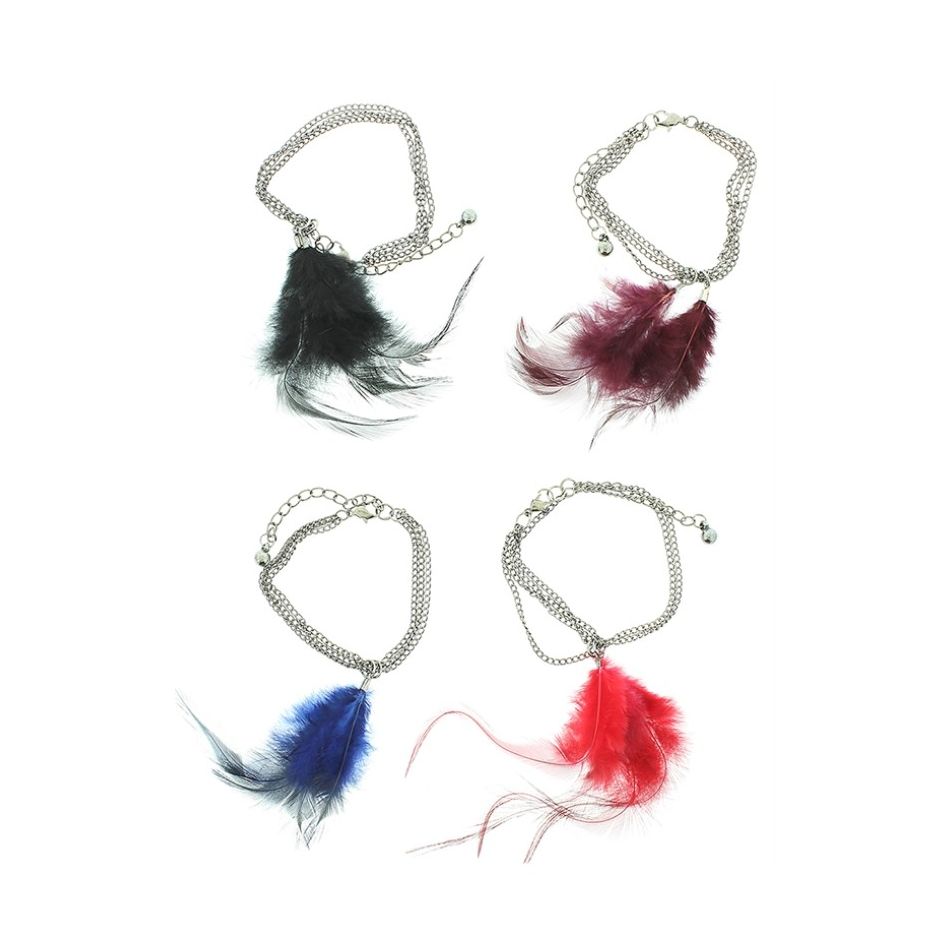 PULSERA CADENA PLUMAS