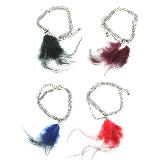 PULSERA CADENA PLUMAS